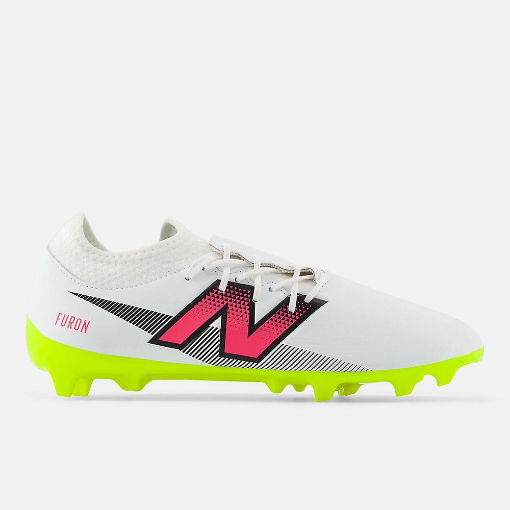 New Balance FURON DISPATCH FG V7+ Shoes White with Hi-lite and Neon Pink